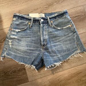 New Citizens of Humanity Annabelle Distressed Cut Off Denim Jeans Shorts Size 25